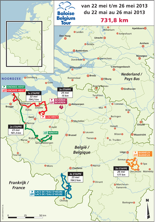 2013 Tour of Belgium map